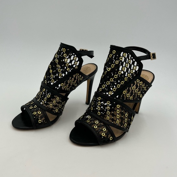 Vince Camuto 4” Black and Gold Leather Heels NWOT, excellent condition - Picture 3 of 17